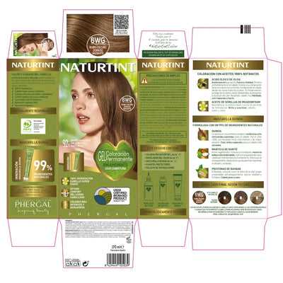 NATURTINT-Tintura sem amônia NATURTINT #6Wg-Loiro Escuro Dourado Radiante 170 ml-DrShampoo - Perfumaria e Cosmética