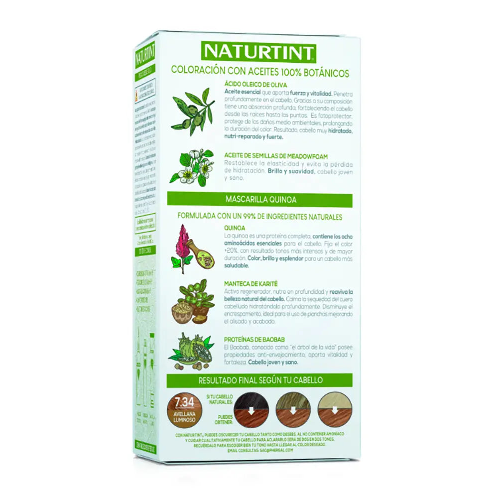 NATURTINT-Tintura sem amônia NATURTINT #7.34-Avelã Luminosa 170 ml-DrShampoo - Perfumaria e Cosmética