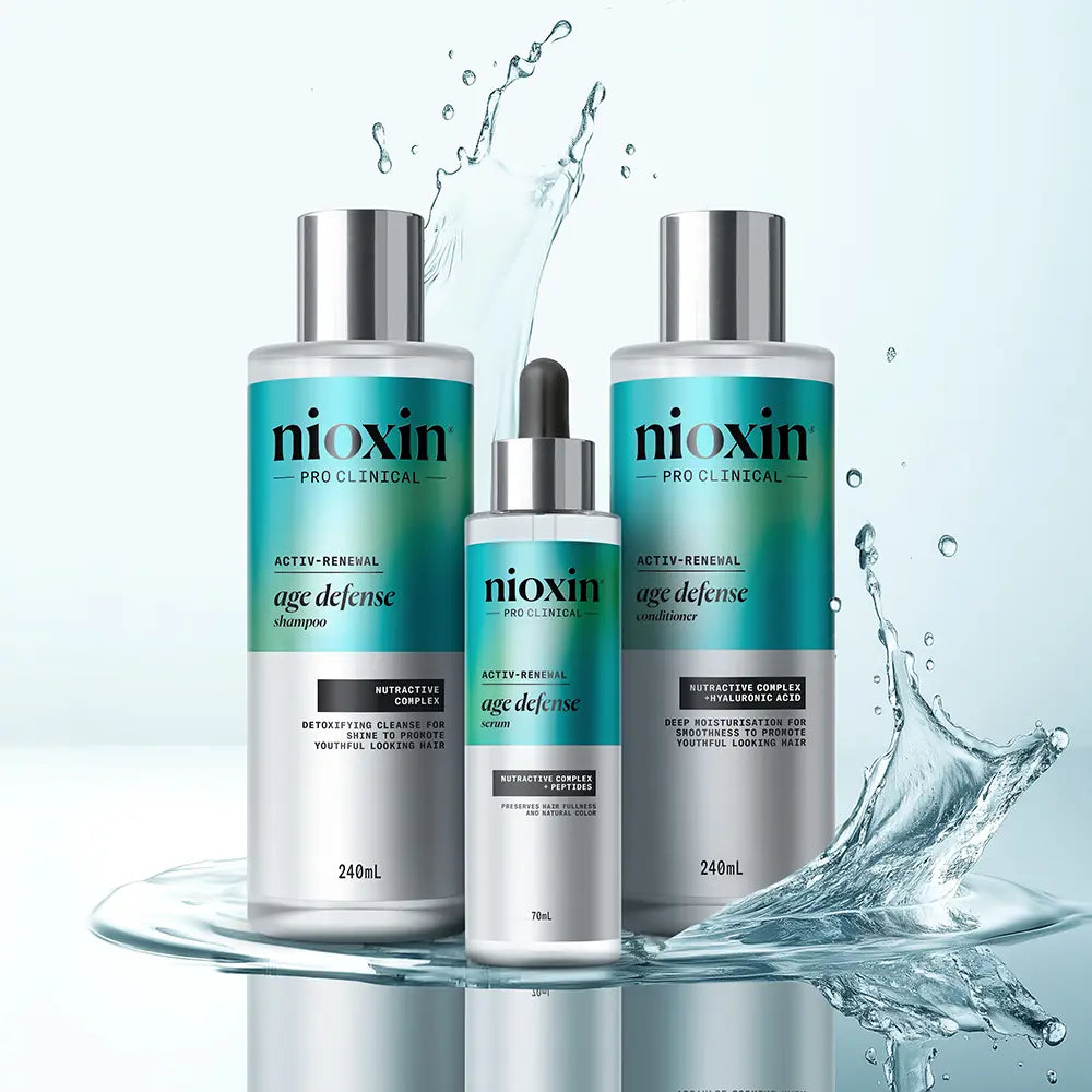 NIOXIN-O shampoo antienvelhecimento AGE DEFENSE purifica o couro cabeludo com niacinamida 240 ml-DrShampoo - Perfumaria e Cosmética