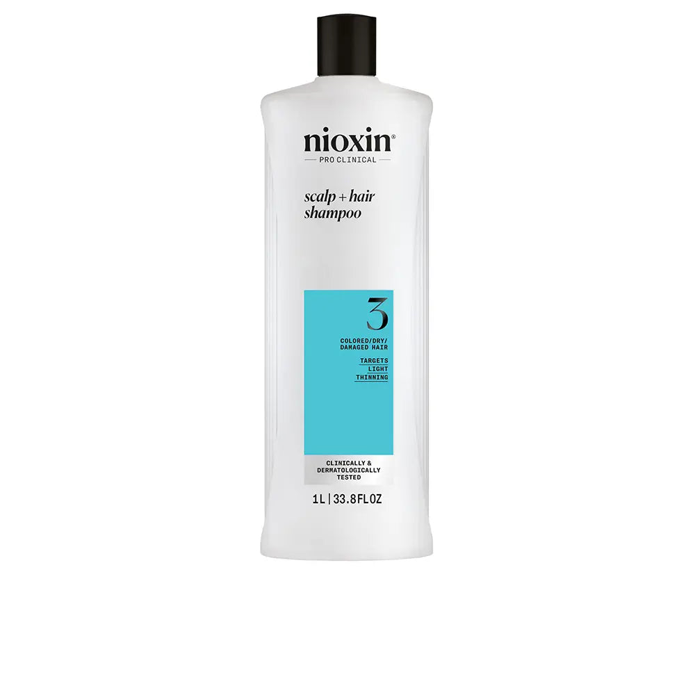 NIOXIN-SISTEMA 3 - Shampoo - Cabelos Tingidos e Danificados com Leve Enfraquecimento 1000 ml-DrShampoo - Perfumaria e Cosmética Image principale du produit