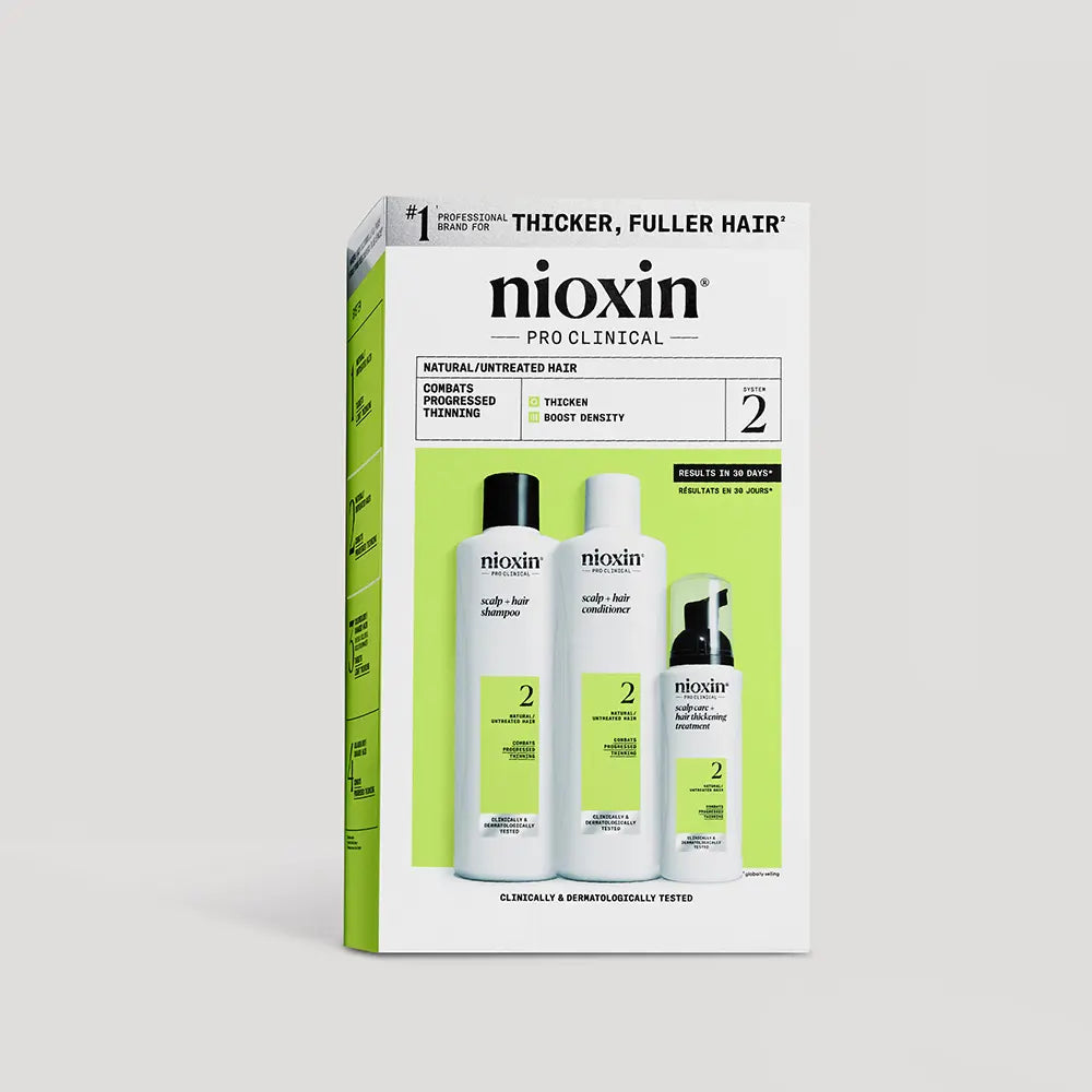 NIOXIN-SYSTEM 2 - Kit - Tratamento para Cabelo Natural com Enfraquecimento Avançado 3 unidades.-DrShampoo - Perfumaria e Cosmética