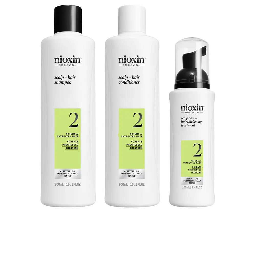 NIOXIN-SYSTEM 2 - Kit - Tratamento para Cabelo Natural com Enfraquecimento Avançado 3 unidades.-DrShampoo - Perfumaria e Cosmética