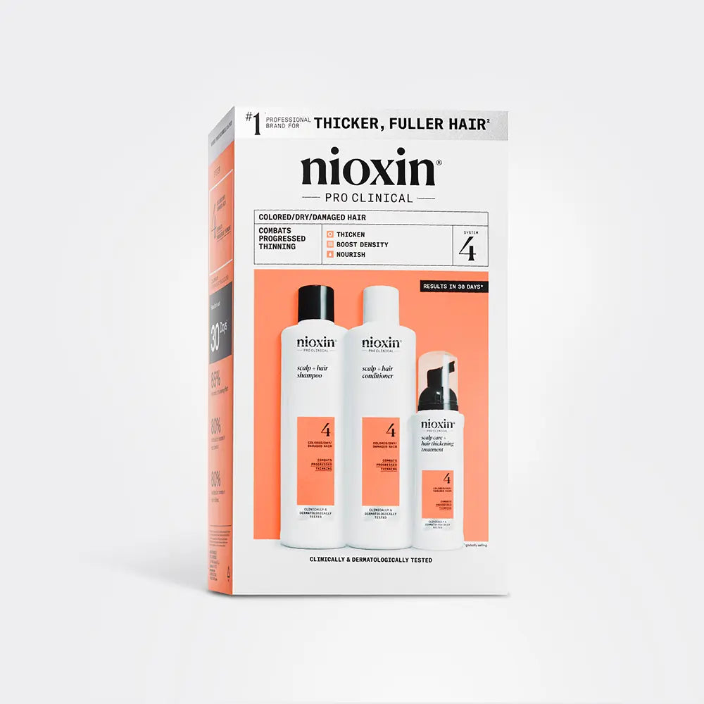 NIOXIN-SYSTEM 4 - Kit - Tratamento para Cabelos Coloridos com Afinamento Avançado 3 unidades-DrShampoo - Perfumaria e Cosmética