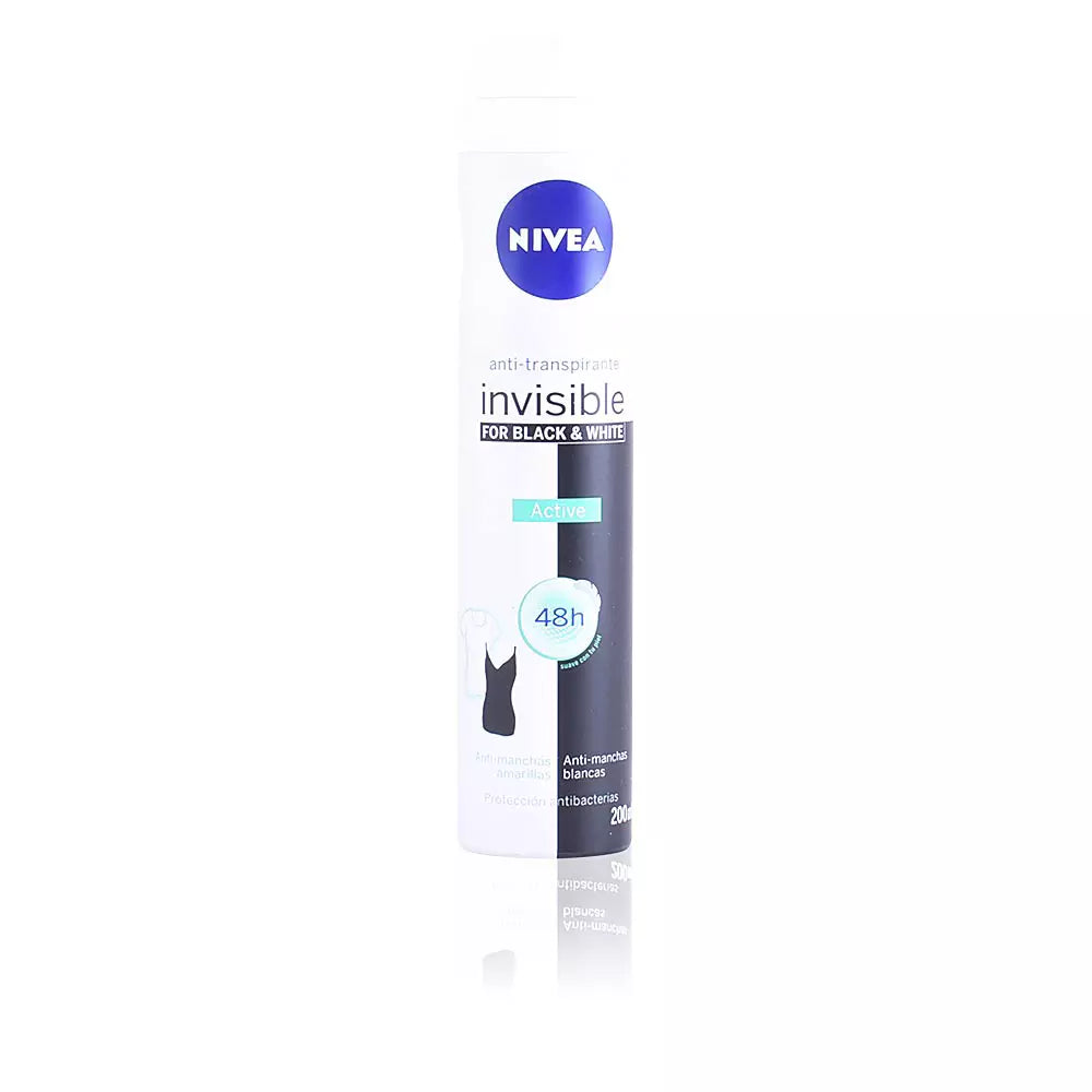 NIVEA-BLACK & WHITE INVISIBLE ACTIVE spray desodorante 200 ml-DrShampoo - Perfumaria e Cosmética