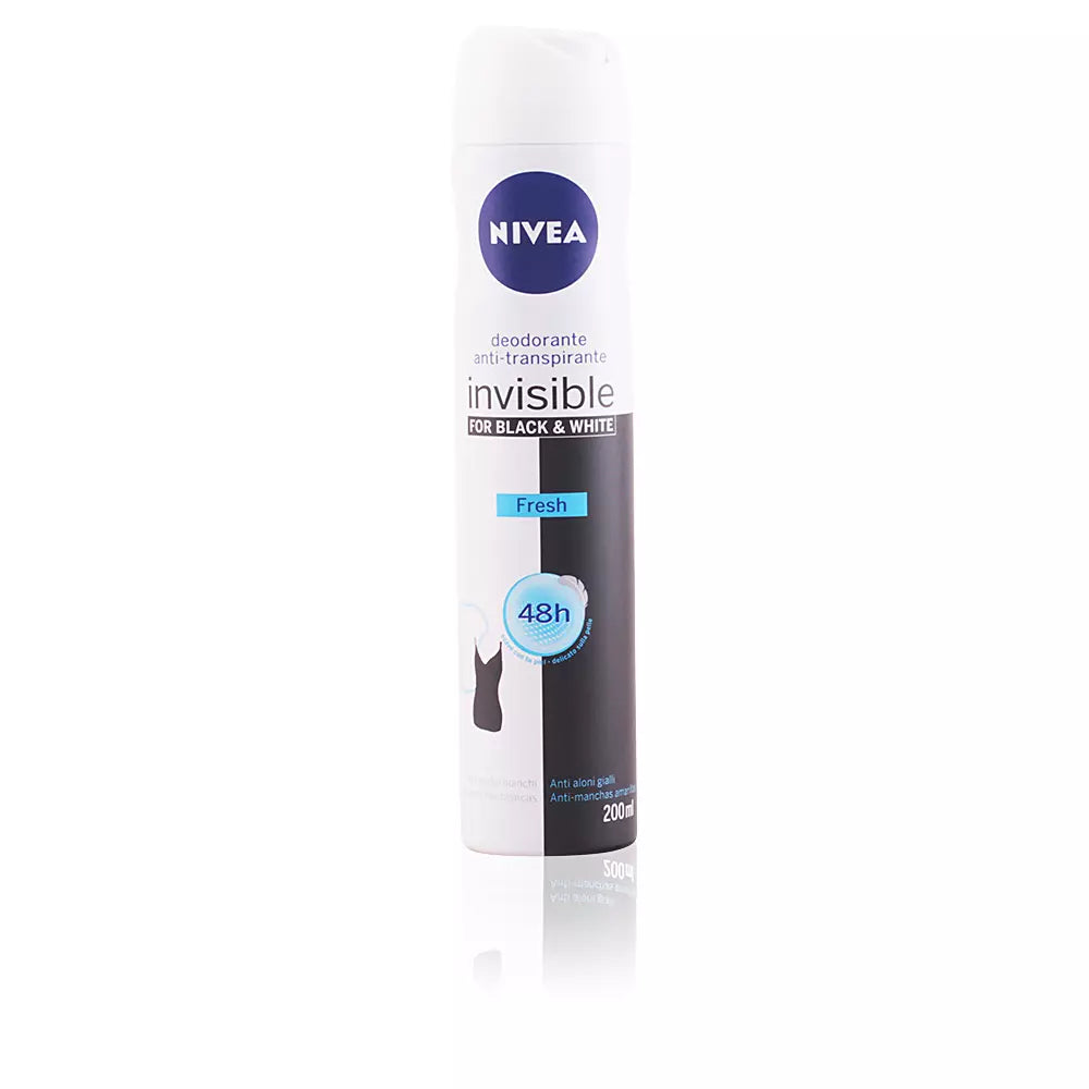 NIVEA-BLACK & WHITE INVISIBLE FRESH spray desodorante 200 ml-DrShampoo - Perfumaria e Cosmética