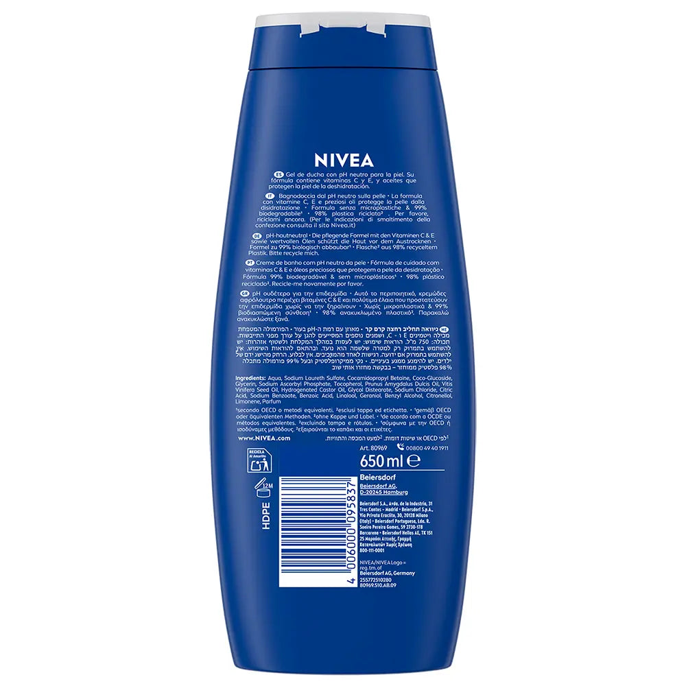 NIVEA-CREME CARE creme de banho gel 650 ml.-DrShampoo - Perfumaria e Cosmética