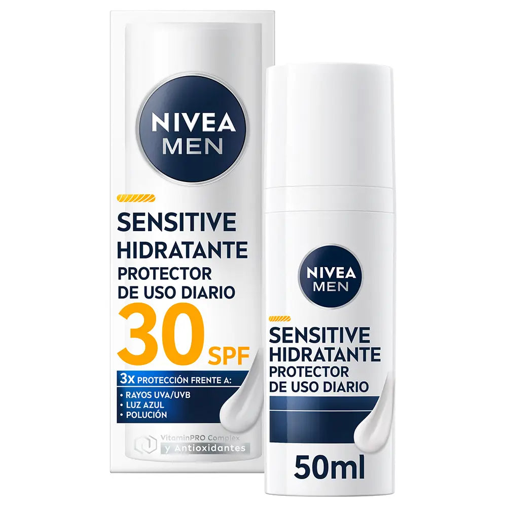 NIVEA-Creme hidratante MEN SENSITIVE FPS30 50 ml-DrShampoo - Perfumaria e Cosmética