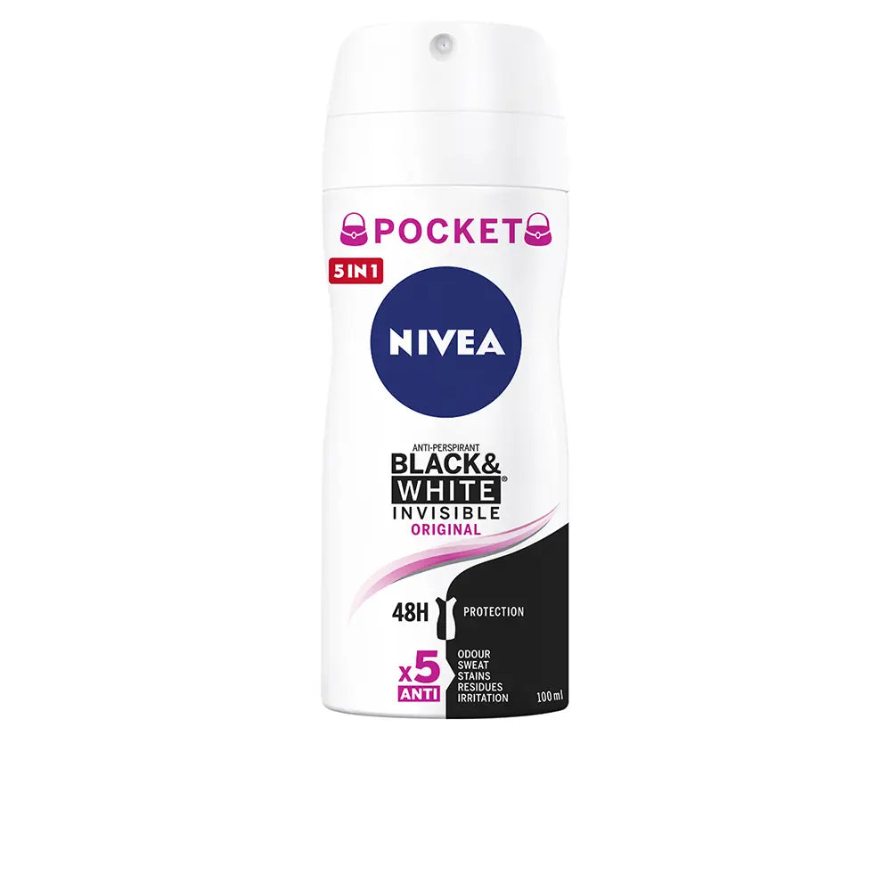 NIVEA-DESODORANTE VAPO INVISÍVEL PRETO E BRANCO 100 ml-DrShampoo - Perfumaria e Cosmética