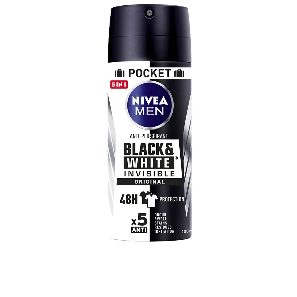 NIVEA-DESODORANTE VAPO MEN BLACK WHITE INVISÍVEL 100 ML-DrShampoo - Perfumaria e Cosmética