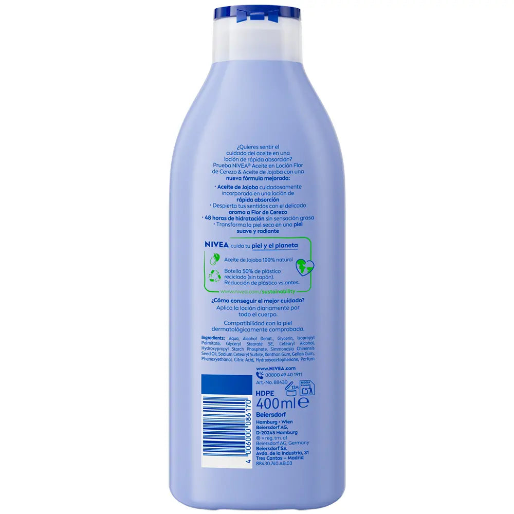 NIVEA-Loção de óleo de flor de cerejeira e jojoba 400 ml-DrShampoo - Perfumaria e Cosmética