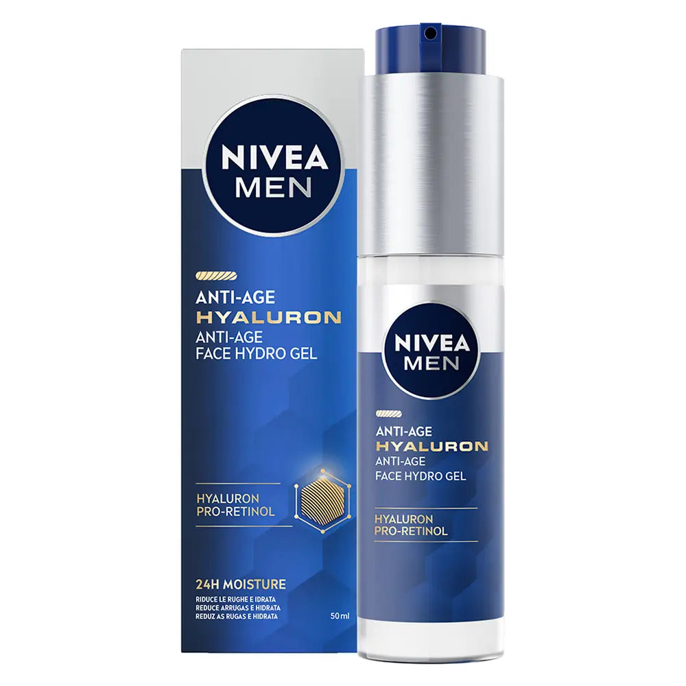 NIVEA-MEN ANTI-AGE HYALURON gel facial hidratante 50 ml-DrShampoo - Perfumaria e Cosmética