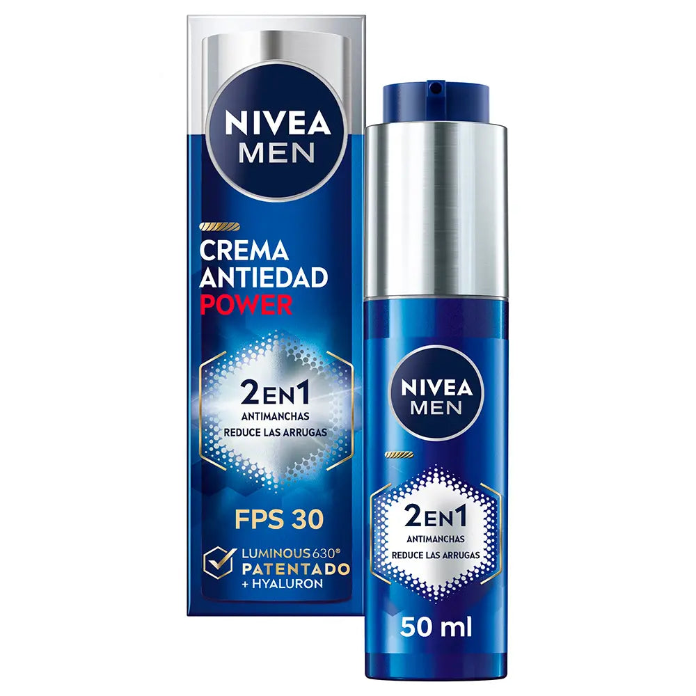 NIVEA-MEN POWER creme antienvelhecimento 2 em 1 FPS30 50 ml-DrShampoo - Perfumaria e Cosmética