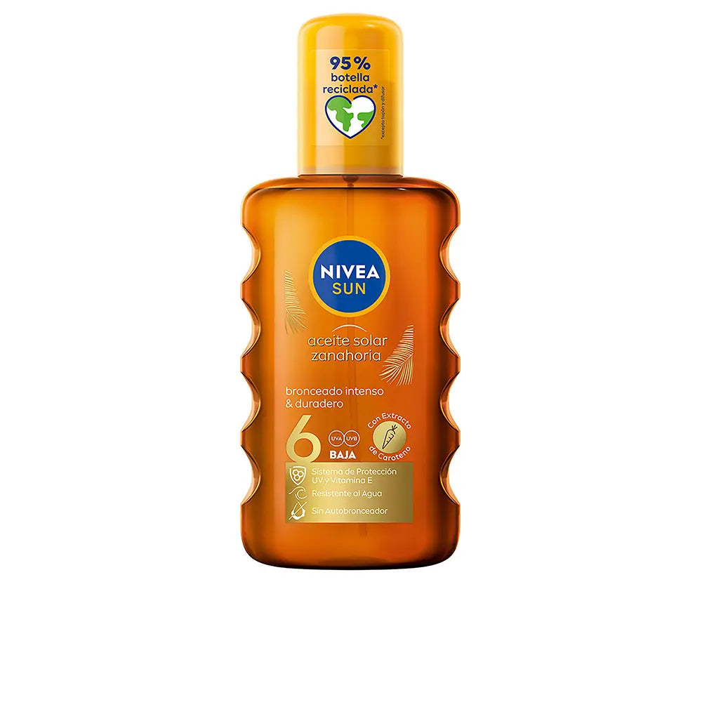 NIVEA-Óleo solar de cenoura SUN CARROT FPS 6 200 ml.-DrShampoo - Perfumaria e Cosmética