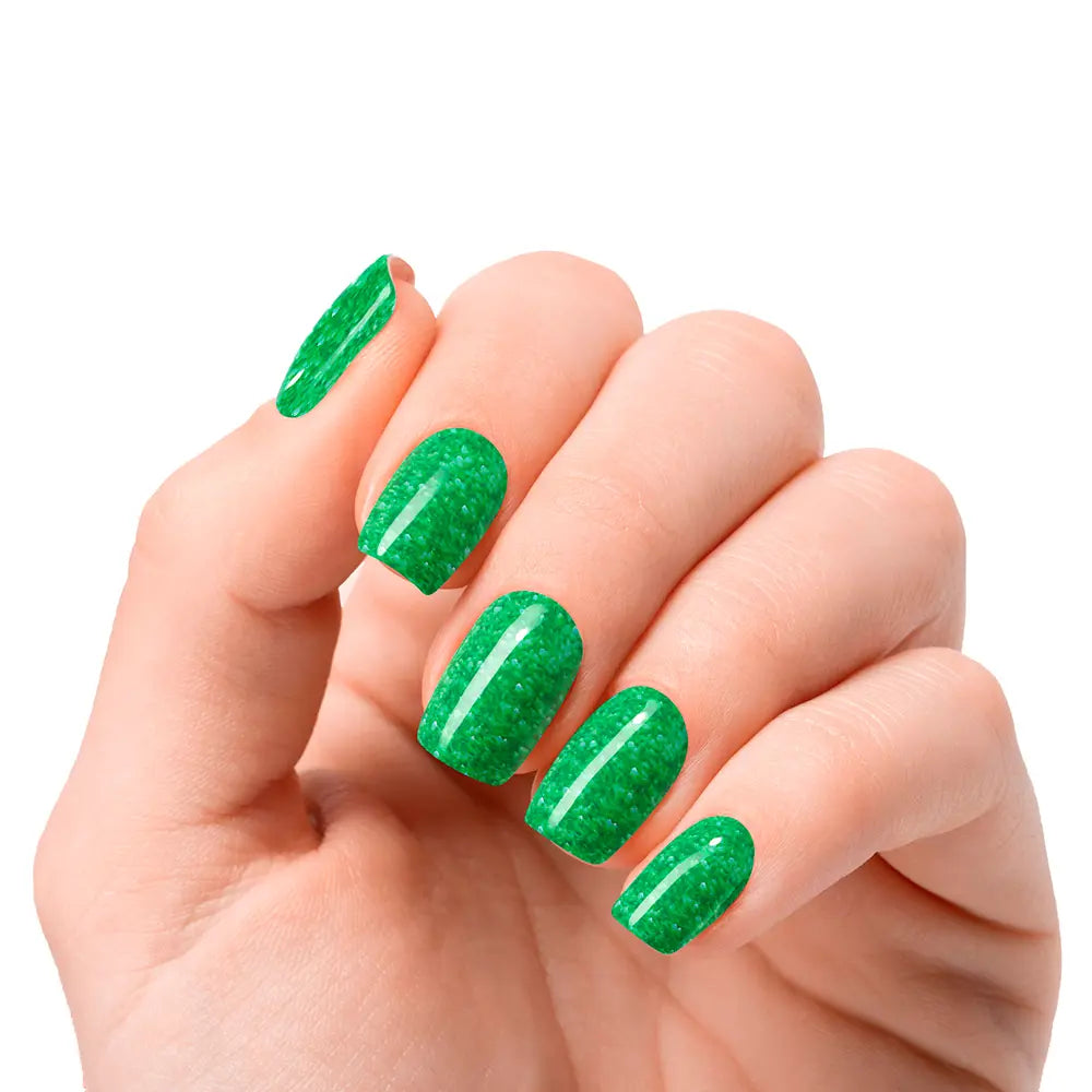 NOOVES-FOLHAS DE UNHAS DE GEL brilho de jade glitter glam glitter verde 20 u-DrShampoo - Perfumaria e Cosmética