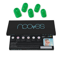 NOOVES-FOLHAS DE UNHAS DE GEL brilho de jade glitter glam glitter verde 20 u-DrShampoo - Perfumaria e Cosmética