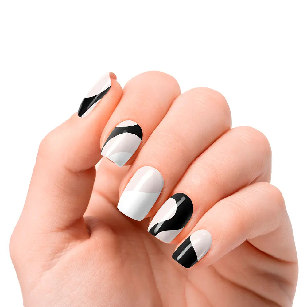 NOOVES-Folhas de Unhas de Gel Premium Glam Branco Vaca 20 unidade-DrShampoo - Perfumaria e Cosmética