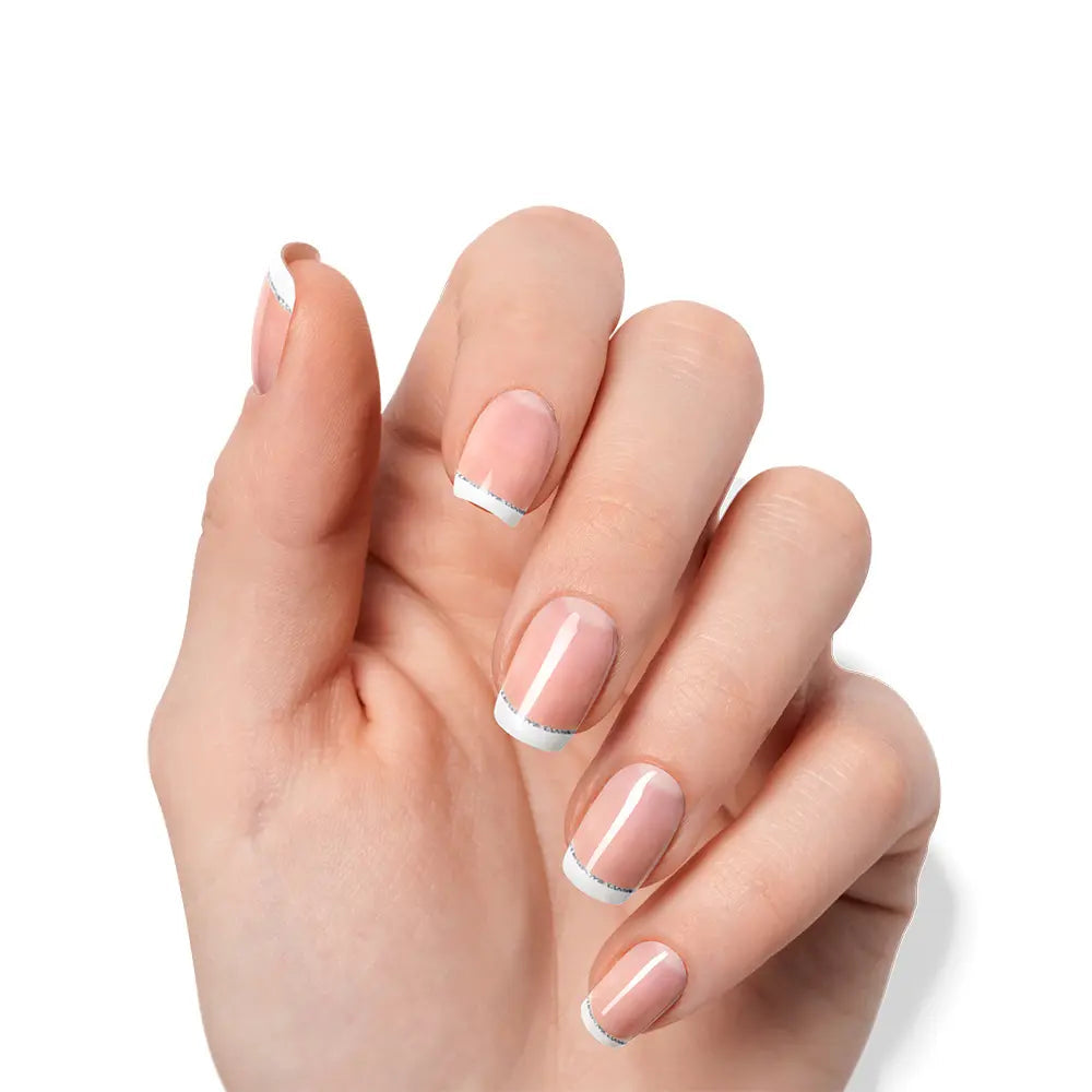 NOOVES-Folhas de Unhas em Gel Luxo Francês Premium 20 unidades-DrShampoo - Perfumaria e Cosmética