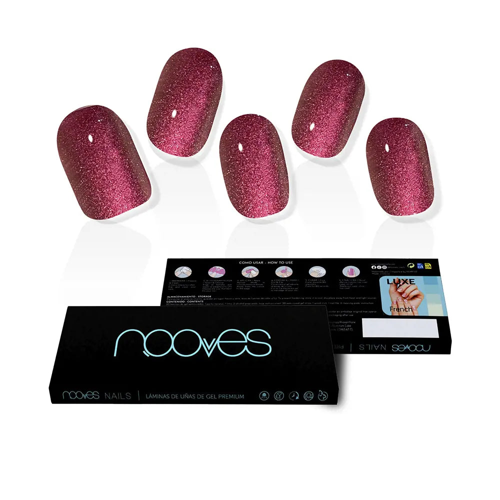 NOOVES-UNHAS DE GEL ruby claret premium #glam glitter-DrShampoo - Perfumaria e Cosmética