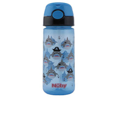 NÛBY-MUG with button and soft straw 3 years blue 540 ml 1 u-DrShampoo - Perfumaria e Cosmética