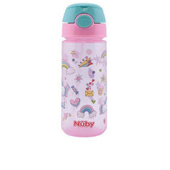 NÛBY-MUG with button and soft straw 3 years pink 540 ml 1 u-DrShampoo - Perfumaria e Cosmética