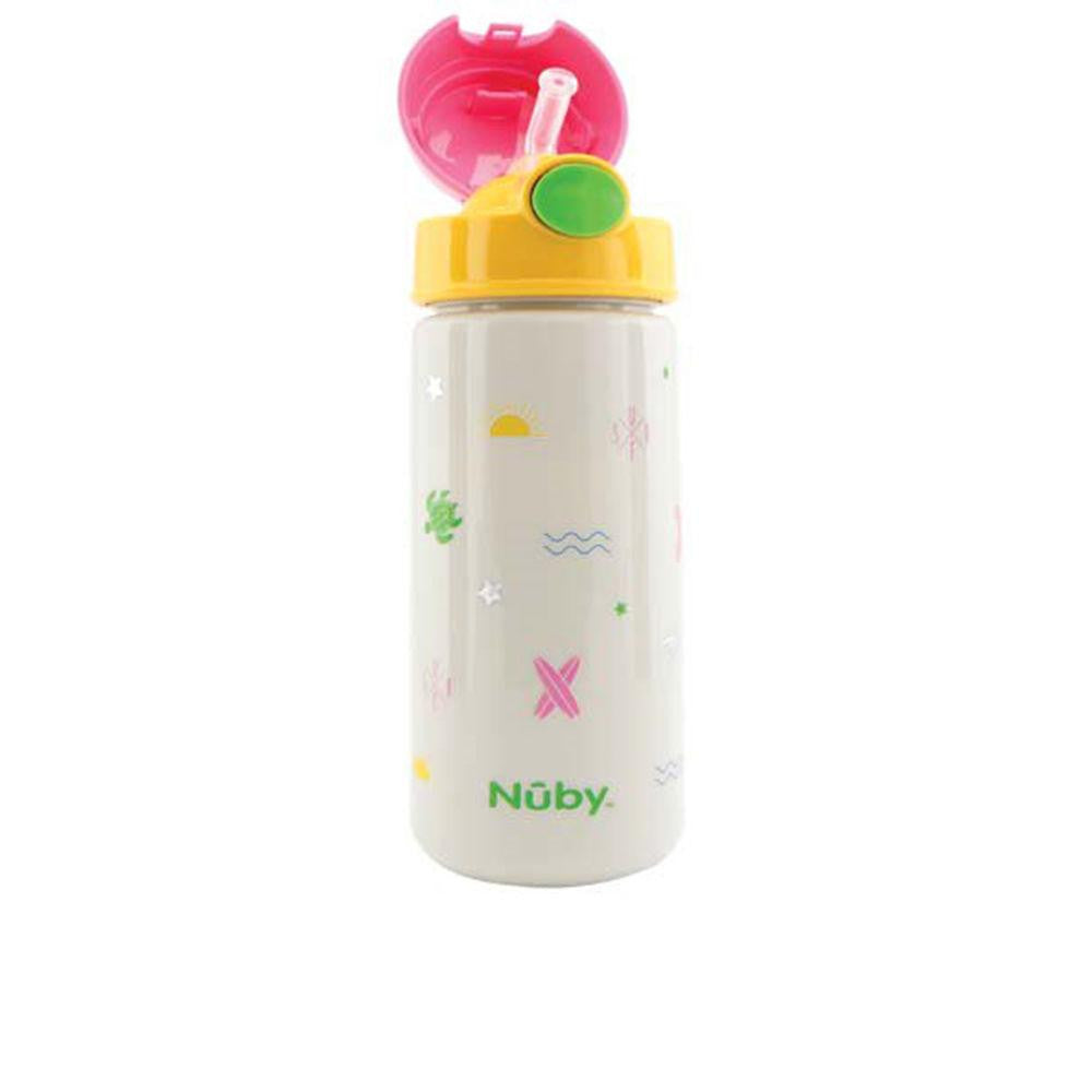 NÛBY-MUG with button and soft straw surf pink 540 ml 1 u-DrShampoo - Perfumaria e Cosmética