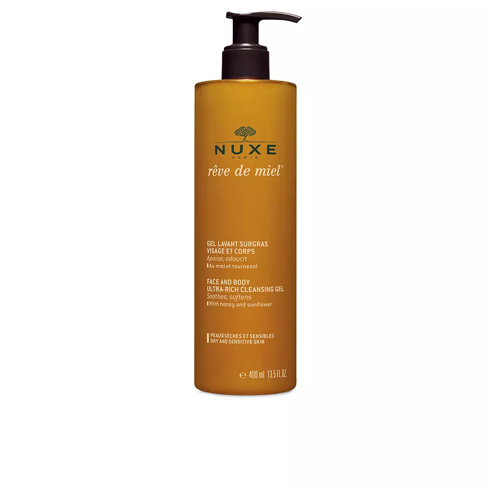 NUXE-RÊVE DE MIEL gel de lavagem surgras visage et corps 400 ml-DrShampoo - Perfumaria e Cosmética