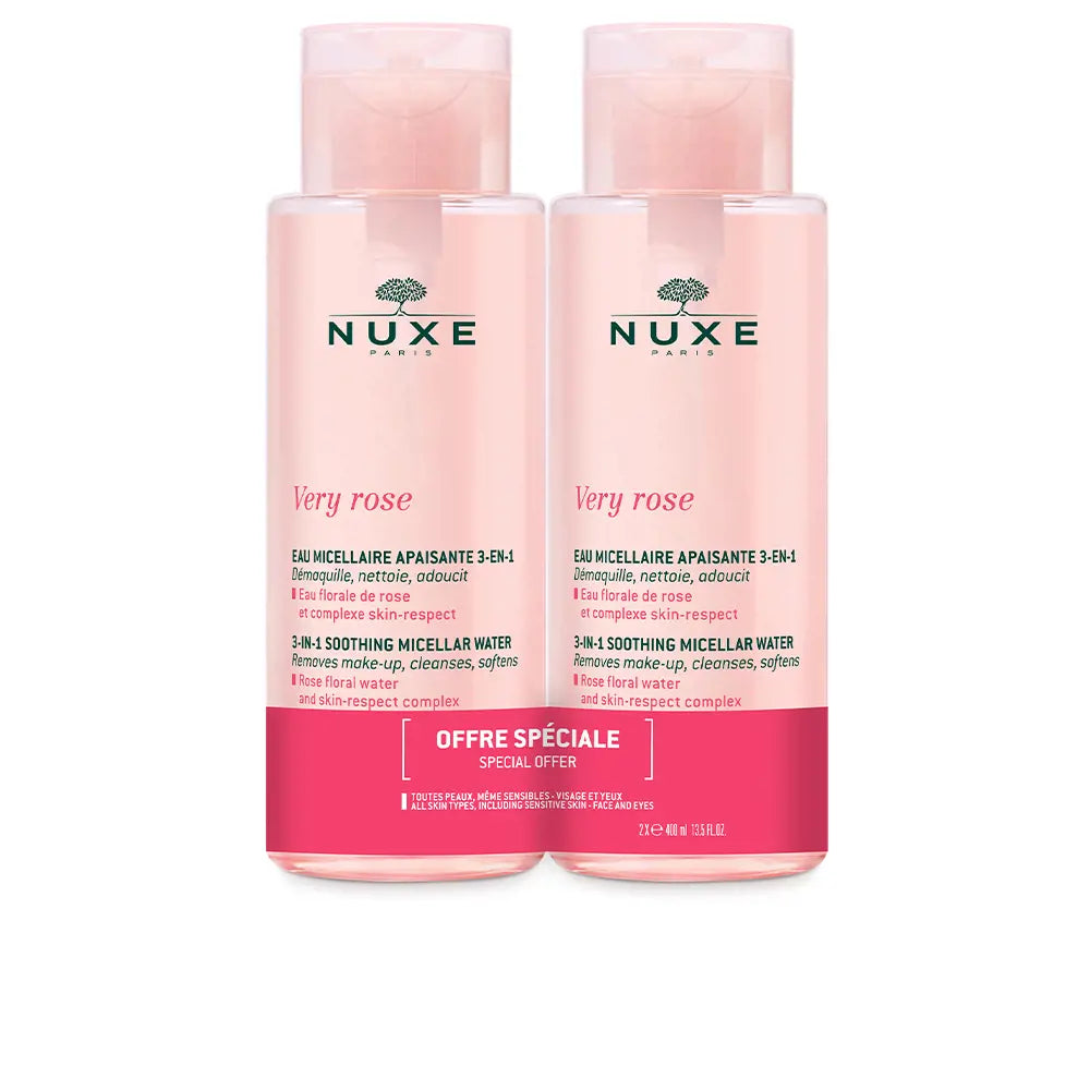 NUXE-VERY ROSE EAU MICELLAIRE APAISANTE 3 em 1 conjunto 2 unidades-DrShampoo - Perfumaria e Cosmética