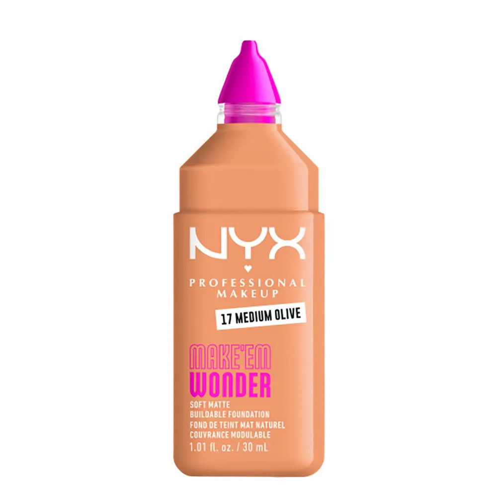 NYX PROFESSIONAL MAKE UP-Base MAKE39EM WONDER 17 Medium Olive 30 ml.-DrShampoo - Perfumaria e Cosmética