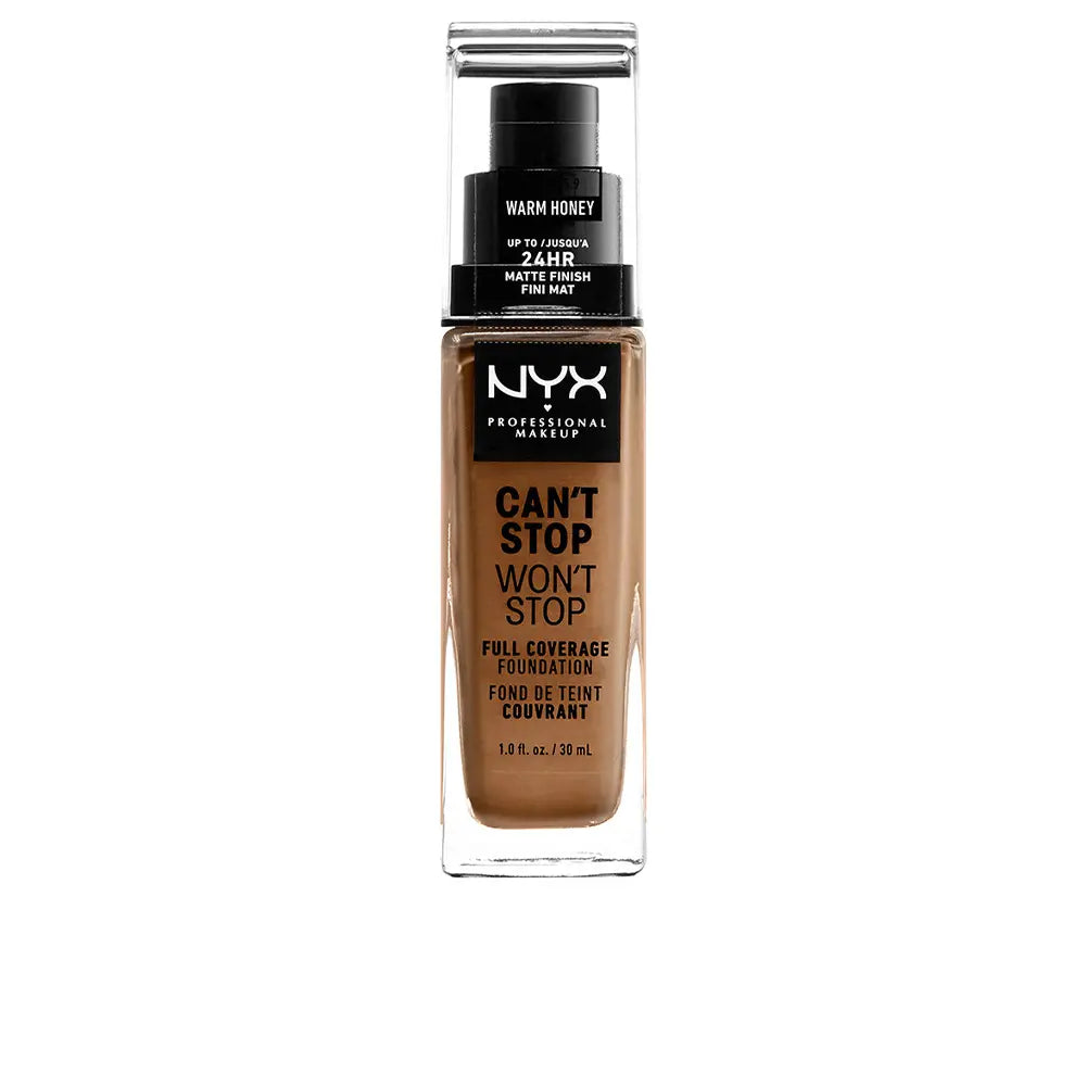 NYX PROFESSIONAL MAKE UP-CAN'T STOP WON'T STOP base de cobertura total mel quente 30 ml.-DrShampoo - Perfumaria e Cosmética