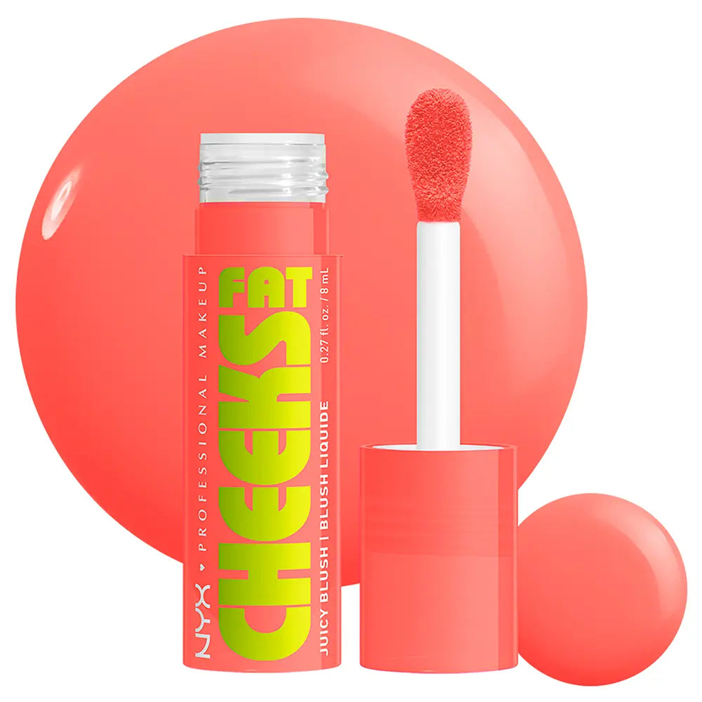 NYX PROFESSIONAL MAKE UP-FAT CHEEKS Blush Líquido Hidratante 01 Papaya Plump 8 ml.-DrShampoo - Perfumaria e Cosmética