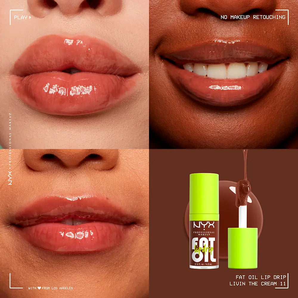 NYX PROFESSIONAL MAKE UP-Gotejamento labial FAT OIL #Livin The Cream 4,8 ml-DrShampoo - Perfumaria e Cosmética