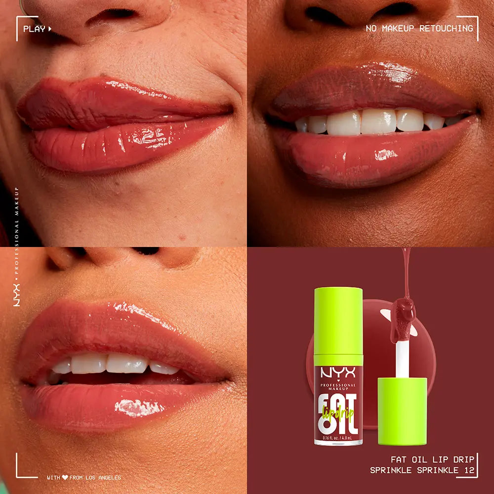NYX PROFESSIONAL MAKE UP-Gotejamento labial FAT OIL #Sprinkle Sprinkle 4,8 ml-DrShampoo - Perfumaria e Cosmética