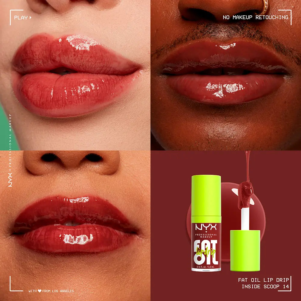 NYX PROFESSIONAL MAKE UP-Gotejamento labial de óleo gordo #Inside Scoop 4,8 ml-DrShampoo - Perfumaria e Cosmética