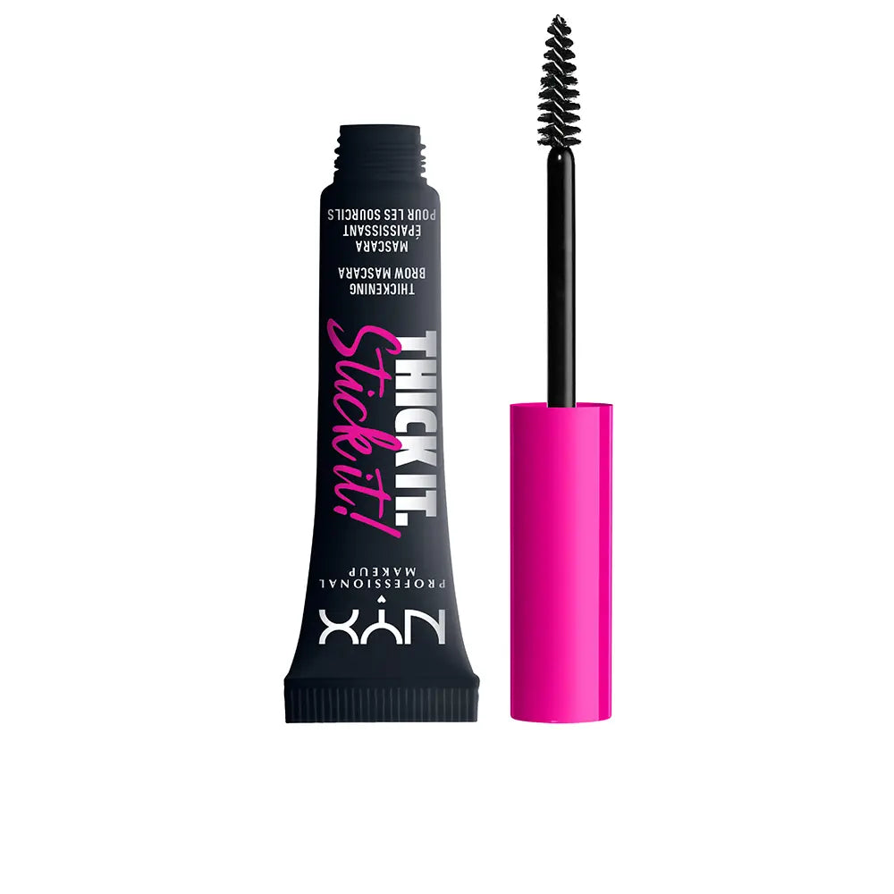 NYX PROFESSIONAL MAKE UP-MÁSCARA PARA SOBRANCELHAS THICK IT STICK IT PRETA 1 UNIDADE-DrShampoo - Perfumaria e Cosmética