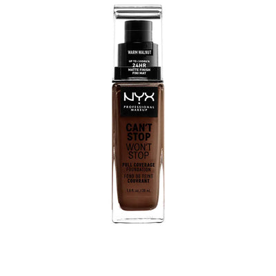 NYX PROFESSIONAL MAKE UP-NÃO CONSIGO PARAR, NÃO VOU PARAR base de cobertura total no tom nozes quentes 30 ml.-DrShampoo - Perfumaria e Cosmética