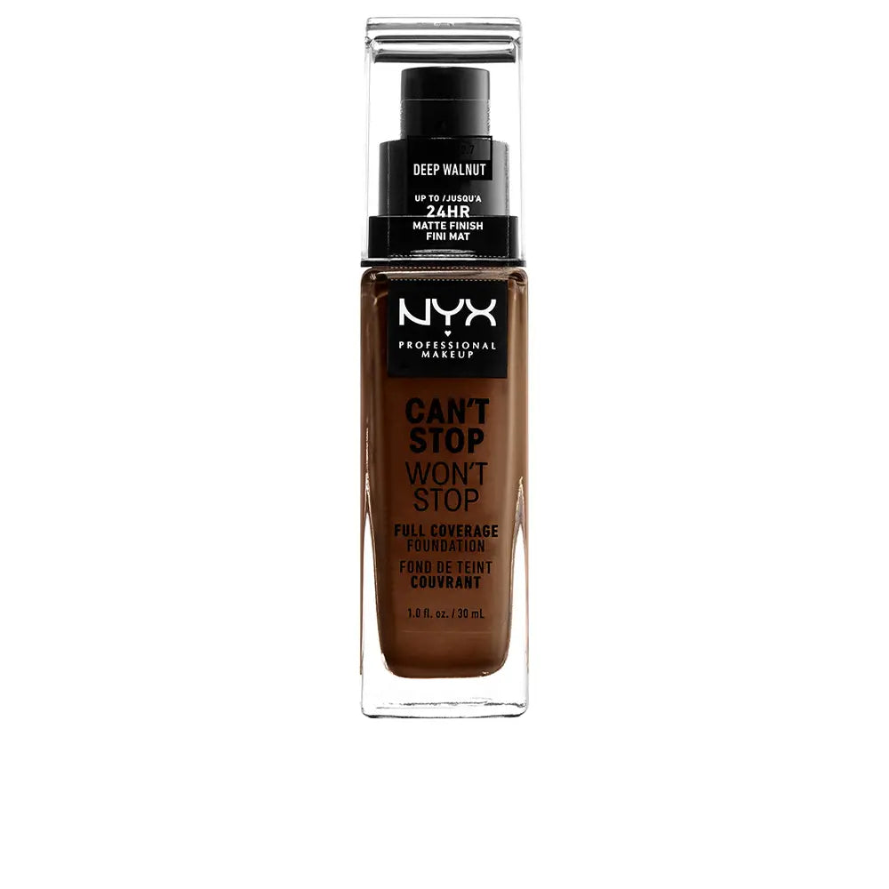 NYX PROFESSIONAL MAKE UP-NÃO CONSIGO PARAR, NÃO VOU PARAR base de cobertura total noz profunda 30 ml.-DrShampoo - Perfumaria e Cosmética