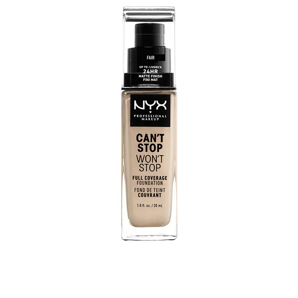 NYX PROFESSIONAL MAKE UP-NÃO POSSO PARAR, NÃO VOU PARAR base de cobertura total clara 30 ml.-DrShampoo - Perfumaria e Cosmética