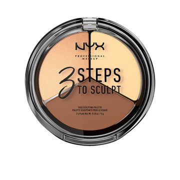 NYX PROFESSIONAL MAKE UP-PALETA DE ESCULTURA PARA O ROSTO EM 3 PASSOS - CLARA 5 GR.-DrShampoo - Perfumaria e Cosmética Image principale du produit