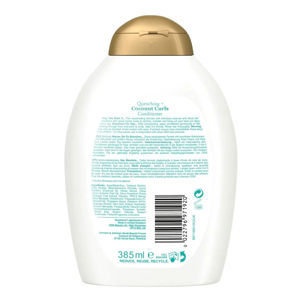 OGX-CONDICIONADOR COCONUT CURLS 385 ml-DrShampoo - Perfumaria e Cosmética