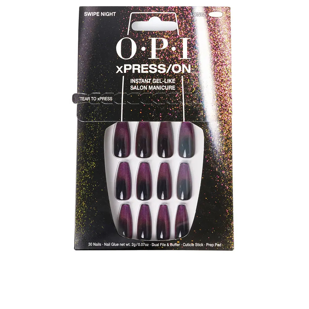 OPI-OPI xPRESS ON Unhas Artificiais Swipe Night esmalte 30 unidades.-DrShampoo - Perfumaria e Cosmética