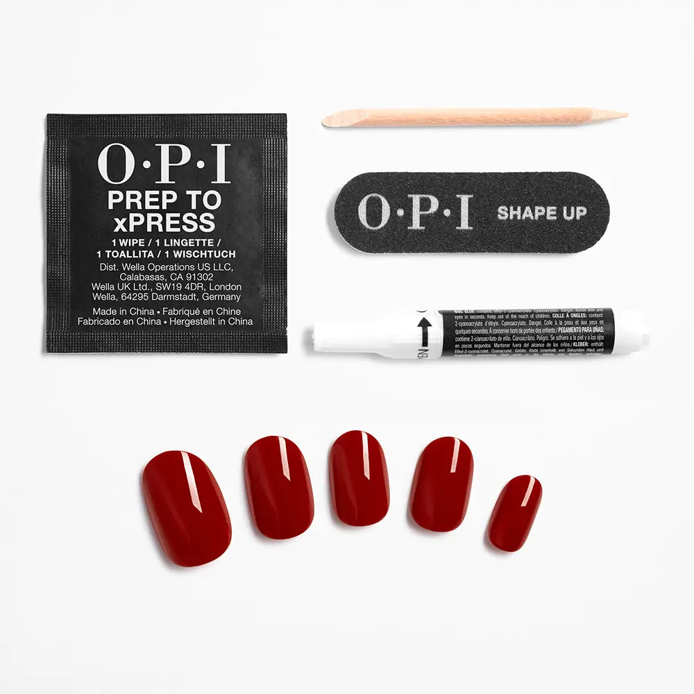 OPI-Unhas artificiais OPI xPRESS ON tom de esmalte Big Apple Red 30 u.-DrShampoo - Perfumaria e Cosmética