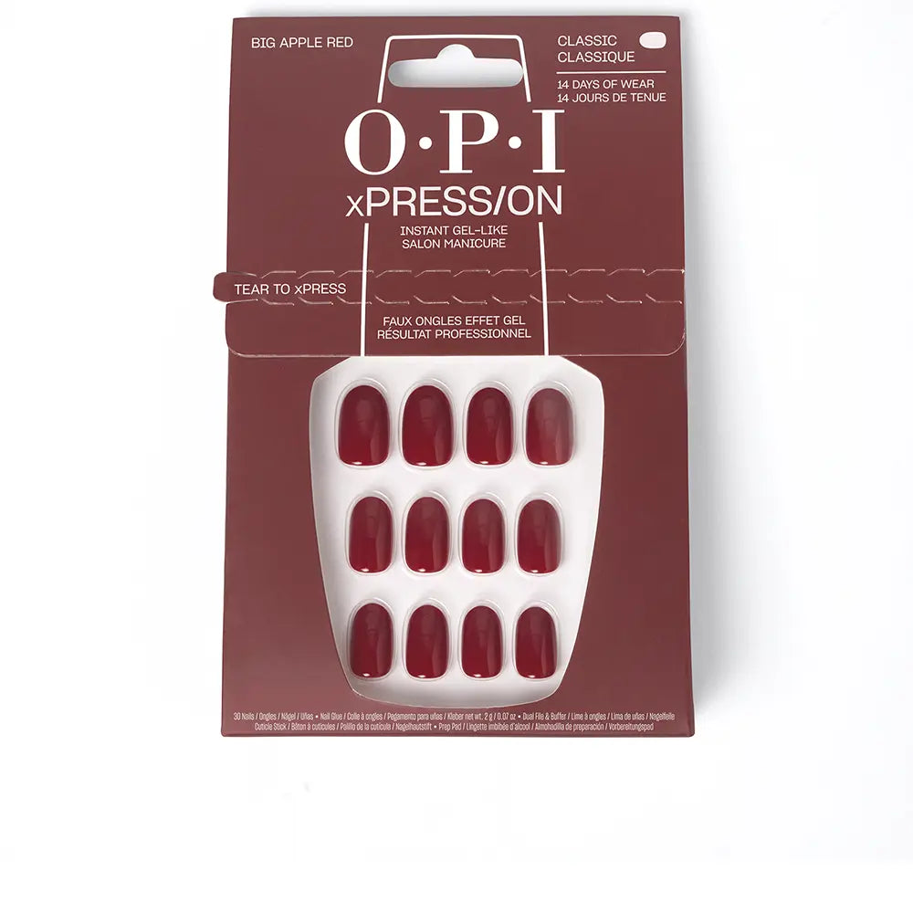 OPI-Unhas artificiais OPI xPRESS ON tom de esmalte Big Apple Red 30 u.-DrShampoo - Perfumaria e Cosmética