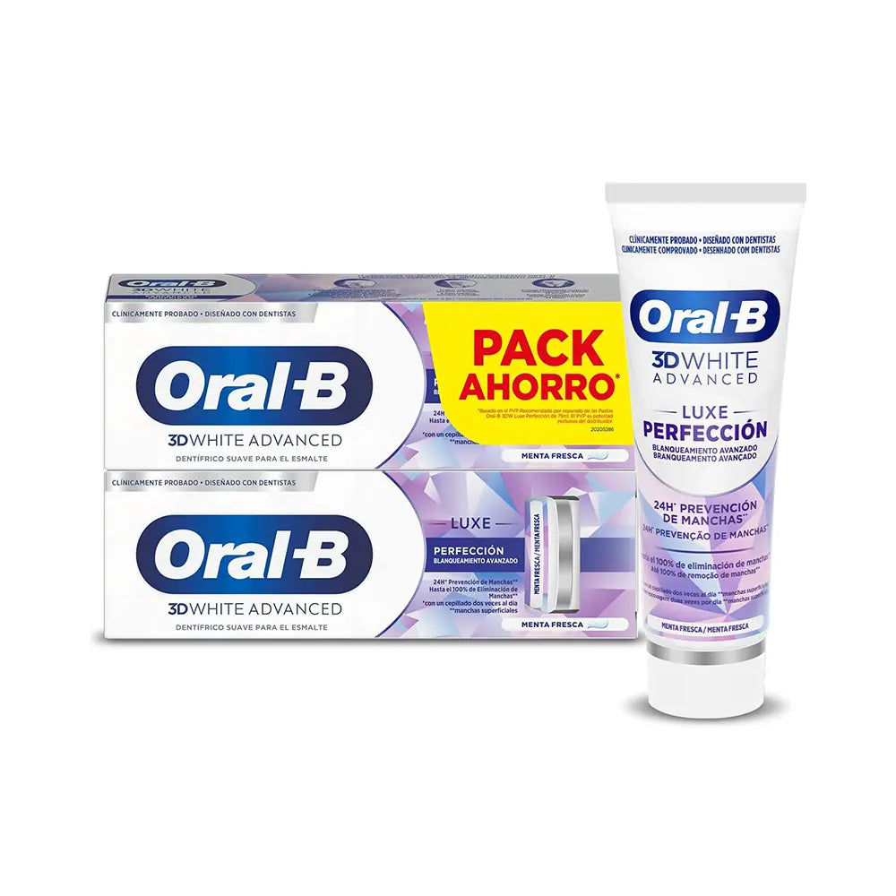 ORAL-B-3D WHITE LUXE PERFECTION pasta de dente 2 x 75 ml.-DrShampoo - Perfumaria e Cosmética