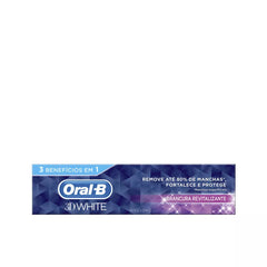 ORAL-B-3D WHITE creme dental brancura revitalizante 75 ml-DrShampoo - Perfumaria e Cosmética