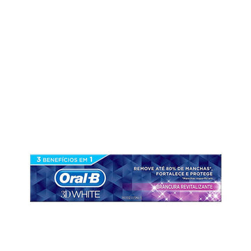 ORAL-B-3D WHITE creme dental brancura revitalizante 75 ml-DrShampoo - Perfumaria e Cosmética Main image