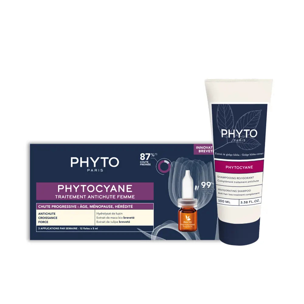 PHYTO-TRATAMENTO ANTI-QUEDA PROGRESSIVO PHYTOCYANE PARA MULHERES LOTE 2 PCS-DrShampoo - Perfumaria e Cosmética