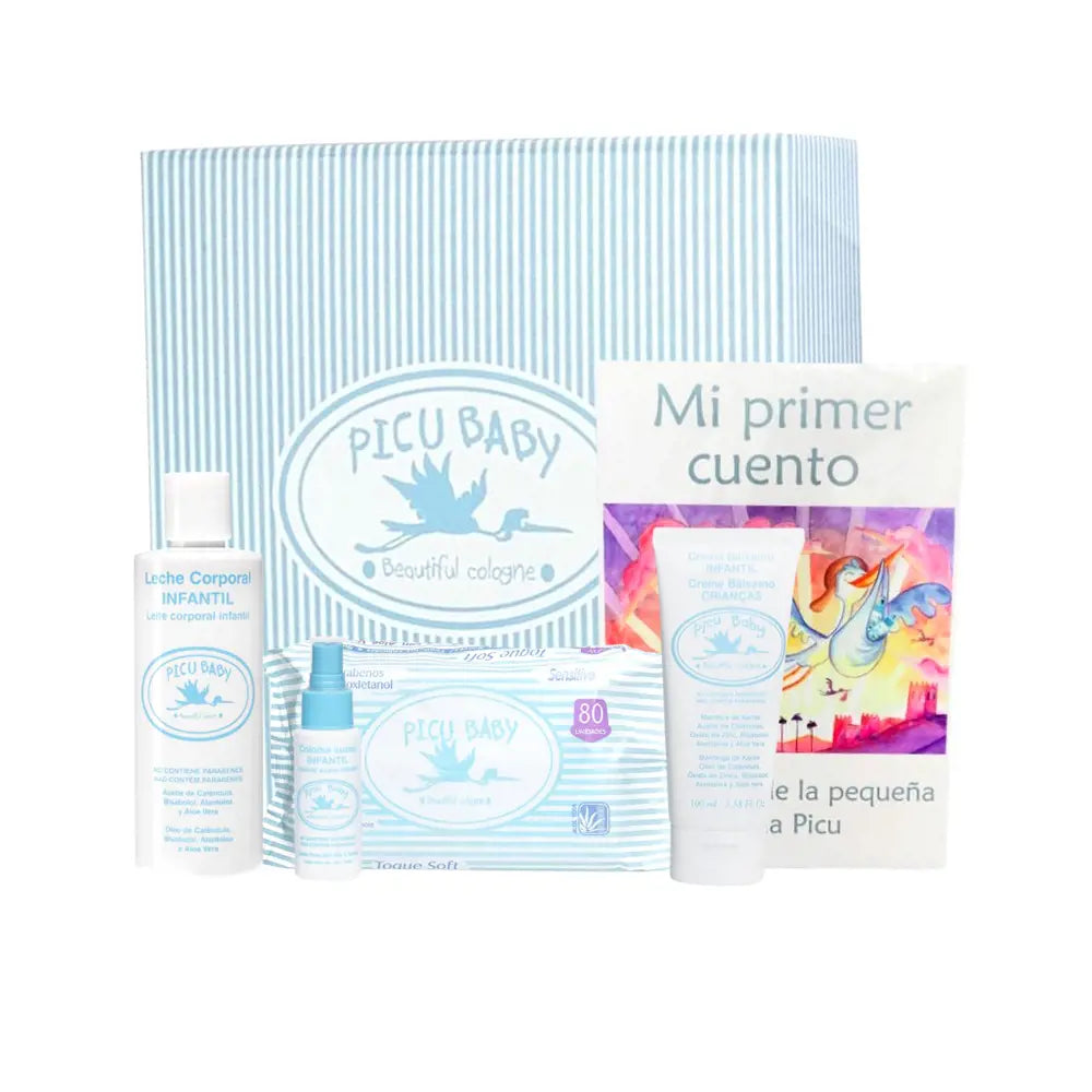 PICU BABY-CAIXA LISTRADA AZUL PARA CRIANÇAS NOVO conjunto 5 pz-DrShampoo - Perfumaria e Cosmética