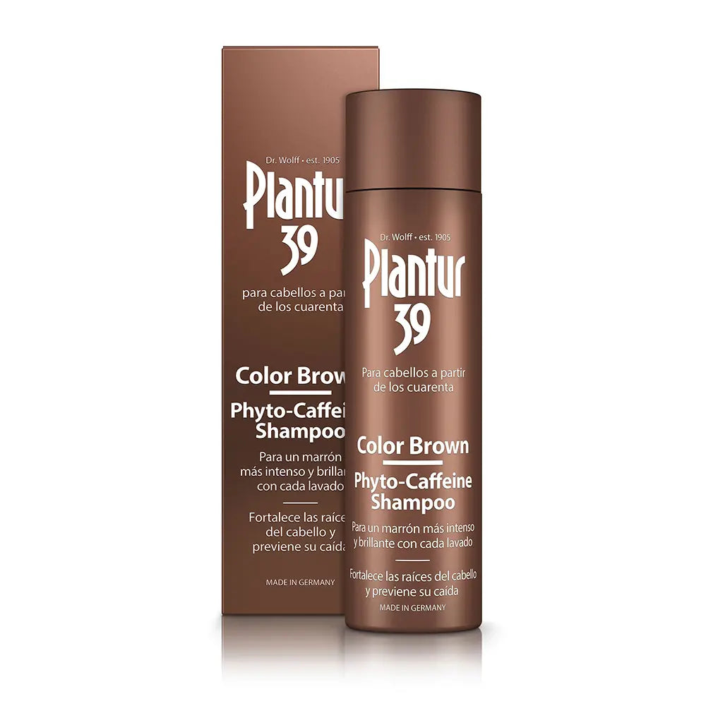 PLANTUR 39-Xampu antiqueda PHYTO-CAFÉINA COR CASTANHO para cabelo castanho 250 ml.-DrShampoo - Perfumaria e Cosmética