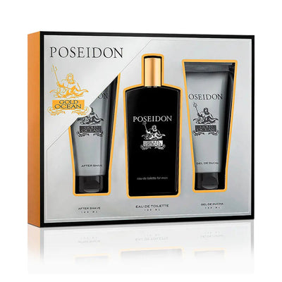 POSEIDON-POSEIDON OURO OCEANO PARA HOMENS KIT 3 peças-DrShampoo - Perfumaria e Cosmética