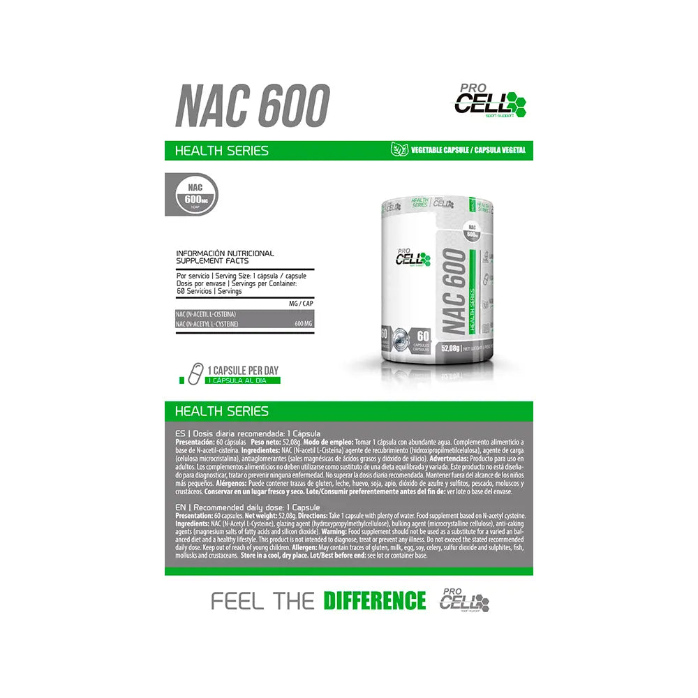 PROCELL-NAC 600 60 cápsulas NAC 600 60 cápsulas-DrShampoo - Perfumaria e Cosmética